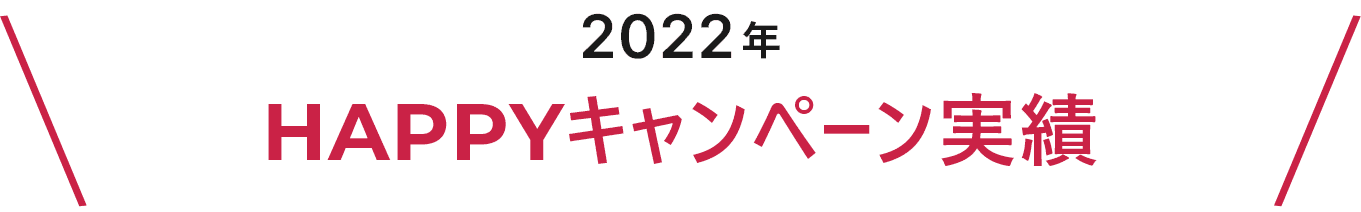 2022年HAPPYキャンペーン実積